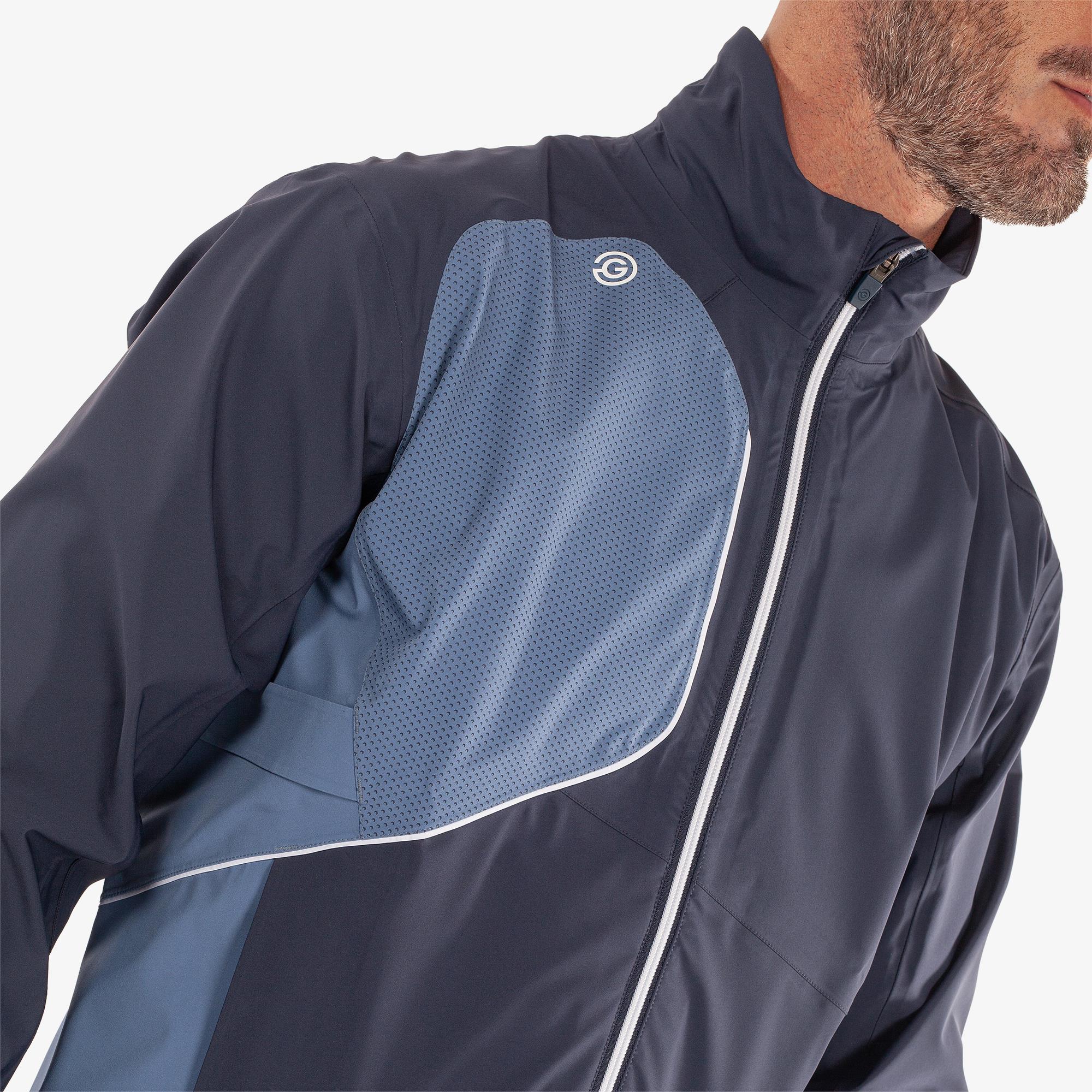Galvin Green Ames Dryvr Pertex Mens Waterproof Golf Jacket Navy/Moonlight Blue